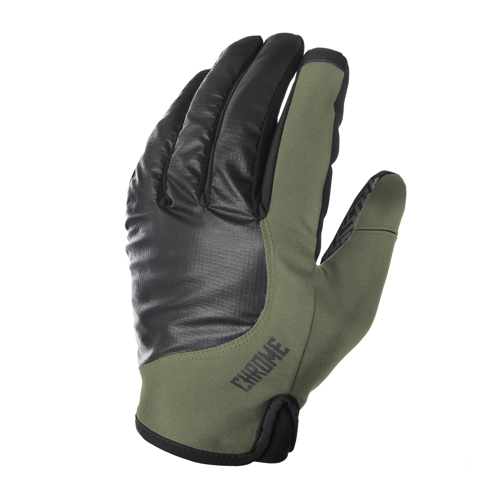 Green Midweight Cycling Gloves #color_olive black