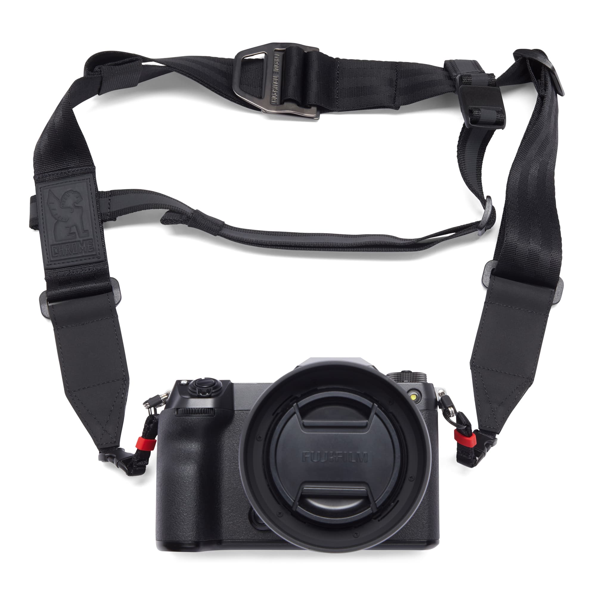 Niko Camera Shoulder Strap on a camera #color_black