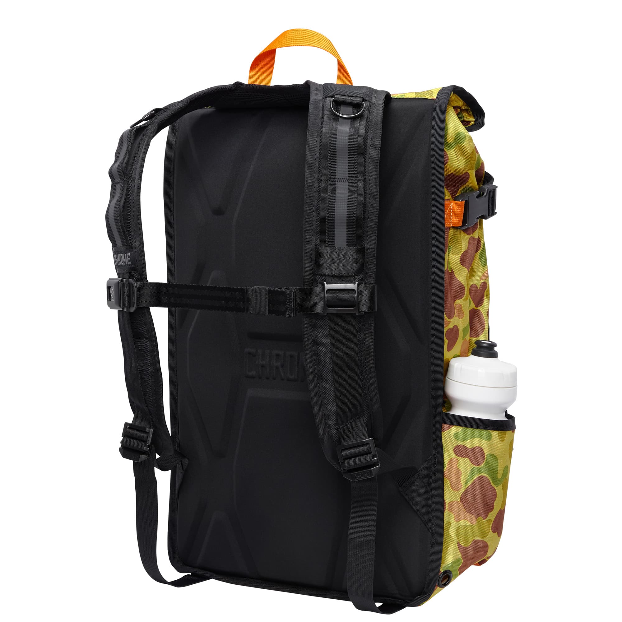 Yellow Camo Barrage Cargo Backpack harness detail #color_duck camo