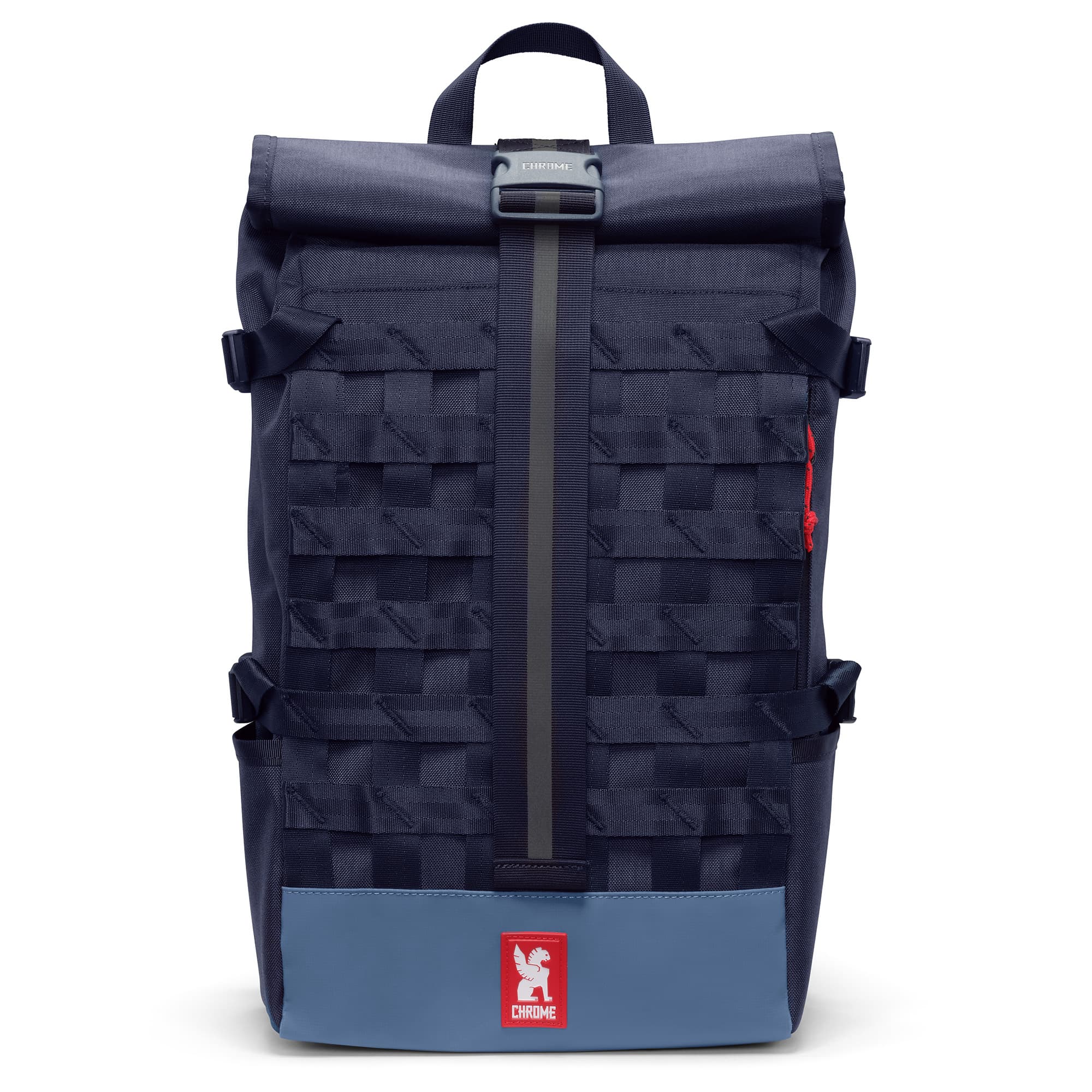 Navy Barrage Cargo Backpack front detail #color_navy tritone