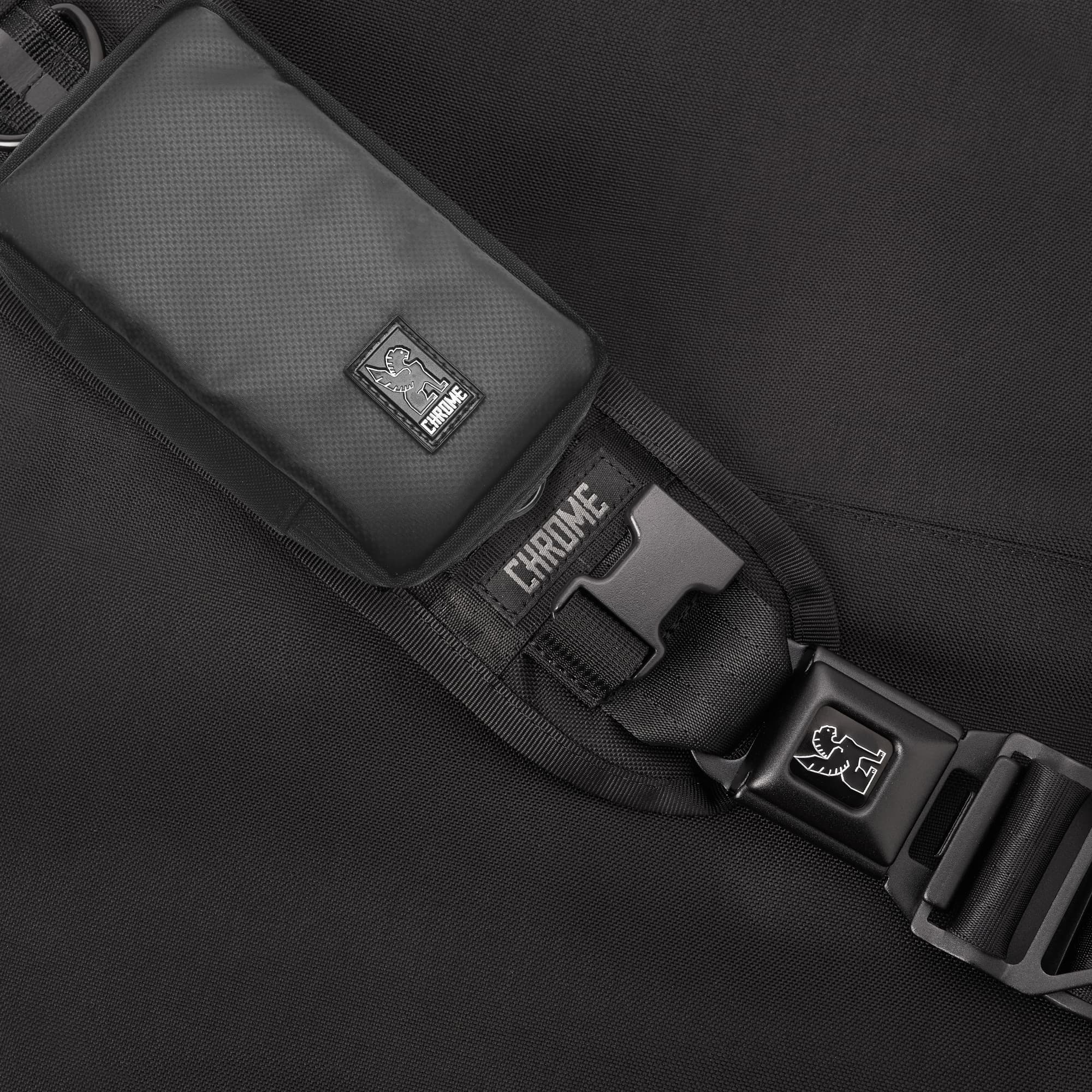 Black Tech Accessory Pouch shown on a strap