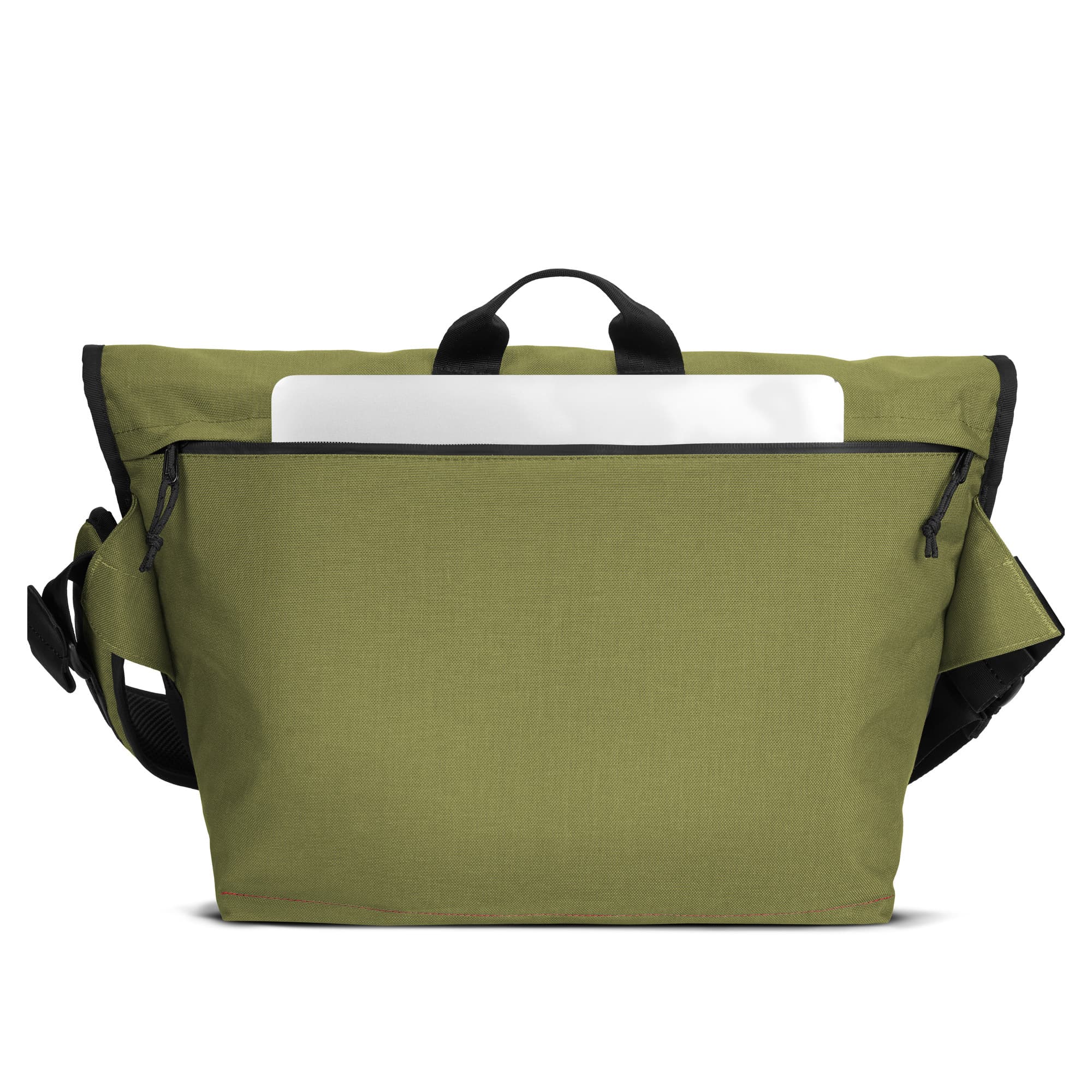 Buran III tech messenger in green back view #color_olive branch
