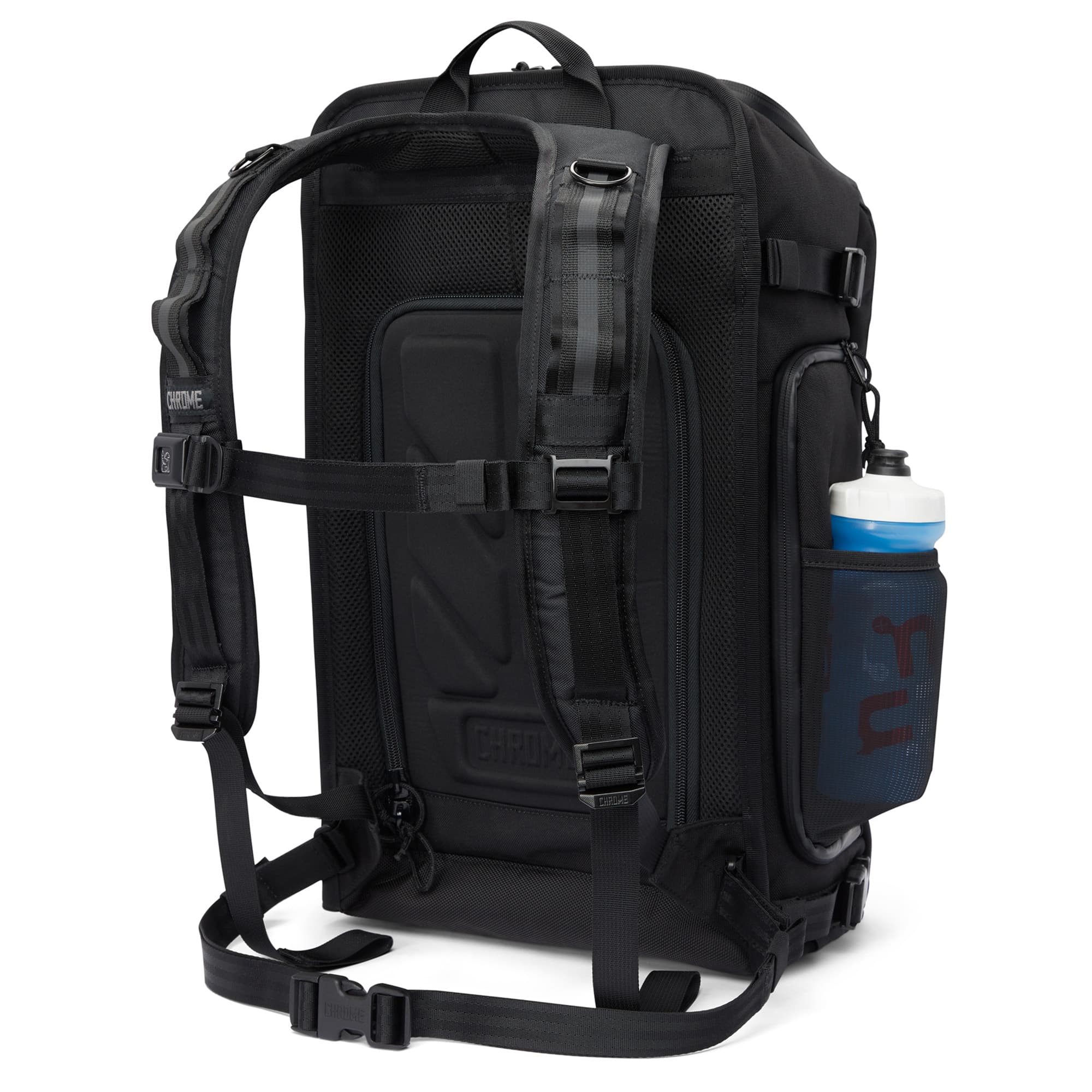 Niko camera tech backpack in black harness view